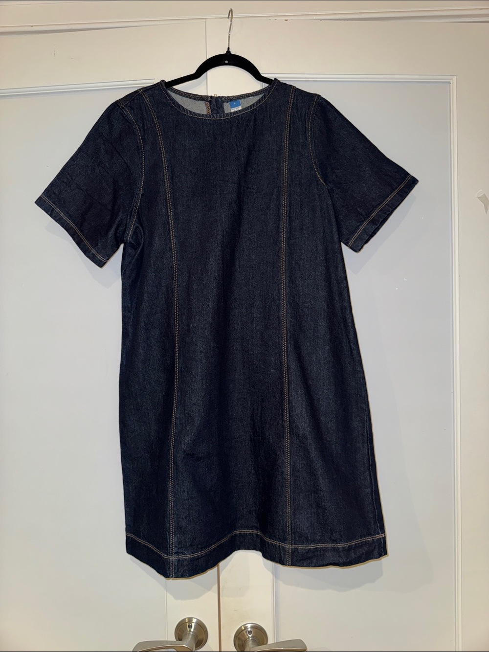 Old Navy Dark Denim Short Sleeve Shift Dress